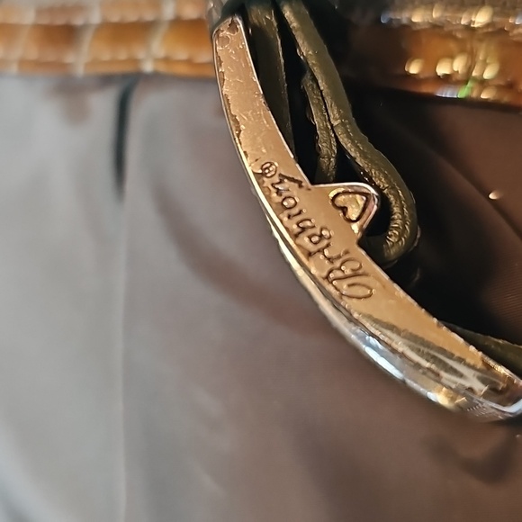 Brighton Olive Green Nylon Lesther Trimmed Crossbody Shoulderbag - Picture 5 of 10